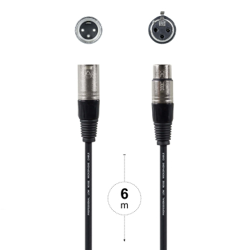 HAISER Mikrofonkabel XLR-Male / XLR-Female 6 m